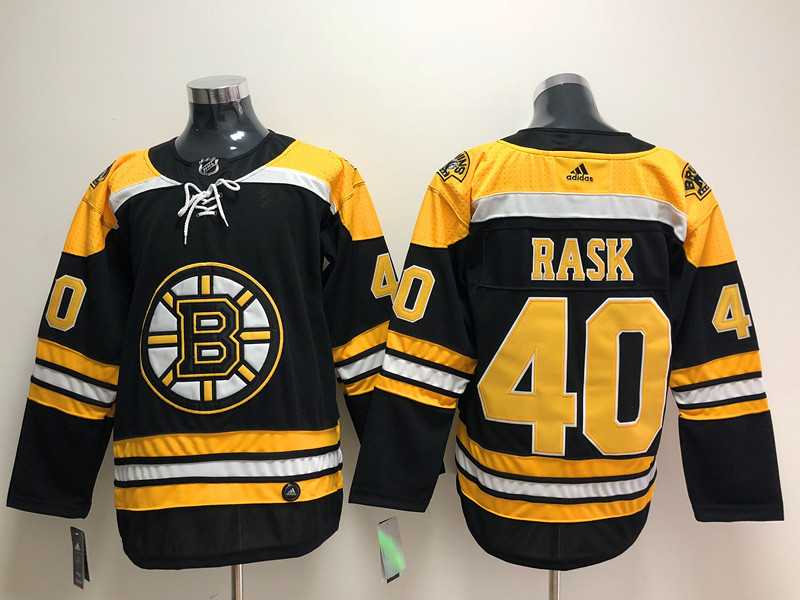 Boston Bruins 40 Tuukka Rask Black Adidas Stitched Jersey